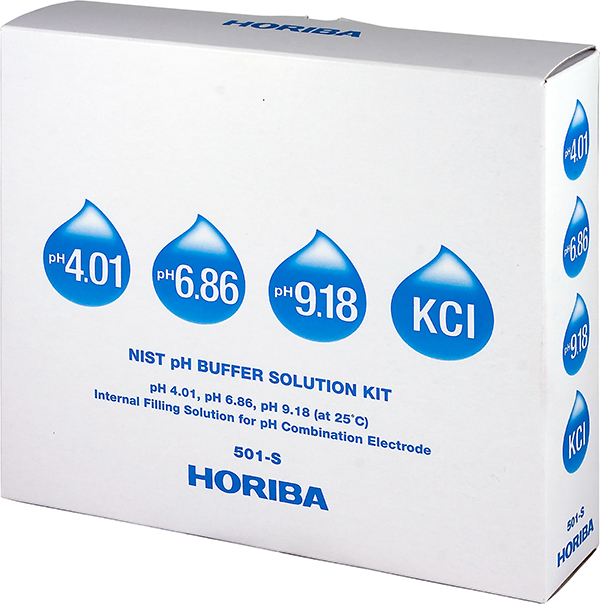 NIST pH buffer solution kit, 250ml ea (4.01/6.86/9.18/KCl Reference)